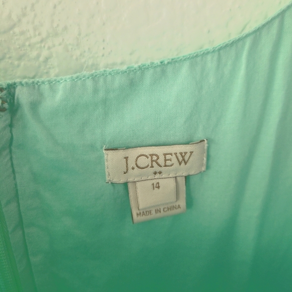 J. Crew Women's Mint Green Eyelet Fit & Flare Sleeveless Dress Size 14 | Spring - Picture 6 of 8